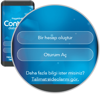 CONTOUR®DIABETES app oturum açma ekranı örneği.